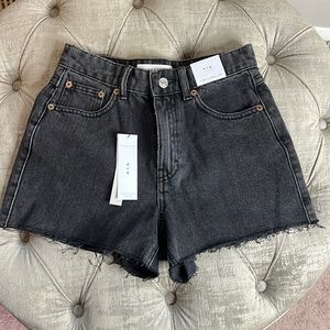 Topshop Petite Black Denim Shorts in size 2
